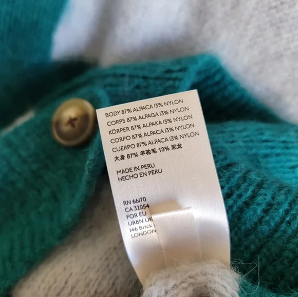 NWT Free People V-neck Alpaca Wool Striped Eclair Cardigan size XS - Picture 8 of 9